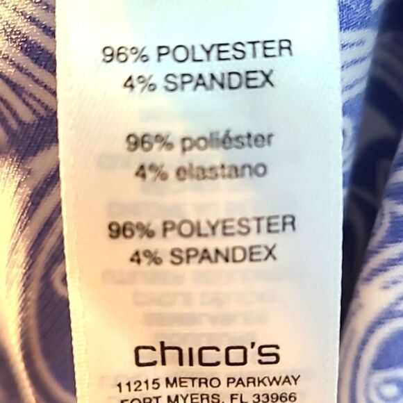 Chico's Blue & White Print Jersey Top, Size 3, XL/16 - Picture 8 of 9